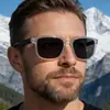 Novos Óculos de Sol Polarizados com Armação Quadrada da Moda para Homens, Estilosos e Modernos, Versáteis para Dirigir ao Ar Livre, Óculos de Sol com Proteção Solar para Homens, Transfronteiriço