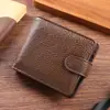 Carteira Masculina Transfronteiriça Couro PU Curta Multifuncional Porta Cartões Bolsa Nova Masculina de Alto Nível Carteira Porta Moedas