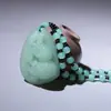2020 novo pingente de jade Ping An corrente de contas esféricas colar de peixe anual feminino corrente de suéter Bodhisattva atacado