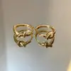 Pendientes Exquisitos de Corazón Nudo Pequeño Luochen Simples Elegantes Moda Nicho Versátiles Hebillas de Oreja para Mujer