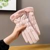 Moda Outono e Inverno Fofo e Quente Estudante ao Ar Livre À Prova de Vento Forrado com Fleece Espessado Feminino para Bicicleta Esqui Ciclismo Luvas