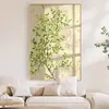 Arte de Plantas Pintura Decorativa para Sala de Estar Pintura al Óleo Paisaje de Luz y Sombra Nicho Dormitorio de Gama Alta Entrada Pintura Colgante Venta al por Mayor Pintura Verde