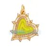 P04 L49B Accesorios para joyería DIY AMOR AMOR corazón circón rojo aceite goteando alas de cupido