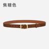 Cinturón de piel auténtica para mujer, combinable con todo, moderno, esmerilado, antiterciopelo, estilo de alta gama, para vaqueros, faldas, decorativo.