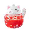 Llavero con colgante de bolsa y botella de arena movediza acrílica con forma de gato de la suerte rojo y rojo, venta al por mayor