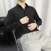 Camisa negra hombre manga larga estilo coreano moderno guapo dk hombre casual estilo Hong Kong estilo japonés estilo perezoso sin planchado camisa blanca