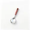 Espátula gruesa de acero inoxidable con mango largo, mango de madera para el hogar, espátula de cocina anti-quemaduras, espumadera, cuchara sopera, juego de espátulas para freír