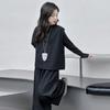 Conjunto de Colete de Outono para Meninas Primavera e Outono Novo Vestuário Infantil Colete para Meninas Camiseta Básica Calças de Perna Larga Conjunto de Três Peças