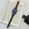 Adecuado para Correa de Reloj Apple S12 S109876543Se Hebilla de Herradura Pulsera de Cuero de Lujo Ligero para Mujer Correa de Reloj