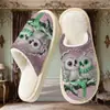 Fornecimento Exclusivo Transfronteiriço de Pantufas de Algodão com Estampa de Coruja Impressa nos Dois Lados para Homens, Pod Cross-Border Jit Peça Única Dropshipping