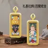 Deus da Riqueza Amarelo Estilo Xizang, Deus da Riqueza Preto, Tara Verde, Zhaliram, Divindade Padroeira do Zodíaco, Pingente Thangka Tridimensional Pintado à Mão