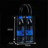 Bolsa de mão de plástico transparente de PVC com poás, sacola de presente para doces de casamento, sacola de embalagem para compras de roupas