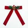 Enfeite de Natal 2026 Laço de Veludo Decorações de Árvore de Natal Sinos Pingentes Decoração de Cena Cabide de Porta