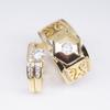 Zhen Rong desea Anillo de Compromiso de Diamante Artificial para Pareja con Baño de Oro de 18k Más Vendido Anillo de Set Transfronterizo Europeo y Americano para Hombre y Mujer