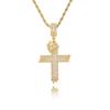Nuevo Colgante de Cruz Corona Europea y Americana Circonita Micro-incrustada Personalidad Retro Moda para Hombre y Mujer Collar de Cruz Transfronterizo