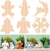 Artesanía Navideña de Madera Transfronteriza Hecha a Mano DIY Adornos de Madera Árbol de Navidad Copo de Nieve Ángel Muñeco de Nieve Adornos
