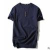 Camiseta masculina de linho de estilo chinês de verão de manga curta 2021 nova moda coreana casual camiseta uma geração de cabelo