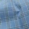 Tejido de cuadros azul teñido en hilo de estilo fresco, disponible en stock para primavera y verano, para ropa de camisas de hombre y mujer
