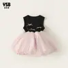 Roupas Infantis Yingsibo Vestido de Princesa para Meninas Vestido de Aniversário de Um Ano Vestido de Tule de Verão para Meninas Vestido Infantil