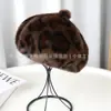 Gorros al por mayor para mujer Otoño e Invierno Nuevo Estilo Coreano Moda Dama Boina Calabaza Casual Japonés Sombrero de Imitación Piel