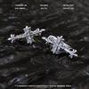 Aretes Clásicos de Hebilla para Oreja de Cruz Crowe Diseño Nicho Moda para Mujer Retro Plata Tailandesa Aretes de Flor de Cruz Negra