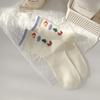 Calcetines Blancos para Mujer, Calcetines de Media Pantorrilla, Verano, Fabricante a Gran Escala, Estilo Coreano, Estilo Japonés, Calcetines Largos de Dibujos Animados Lindos, Calcetines de Algodón, Estilo Delgado