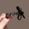 Pinza para el pelo elegante estilo coreano con pedrería, Pinza de pico de pato, Pasador, Accesorio para el pelo de lazo, Lujo ligero, Sensación de alta gama, Pinza versátil para flequillo, Pinza lateral