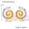 Ins Trendy Novo Titânio Aço Banhado 18K Ouro Brincos de Rosca Rotativa Criativo Design de Cor Emendado Brincos Desbotados