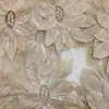 Tecido bordado com lantejoulas nova coleção primavera e verão 2021 europeu e americano malha transparente vestido bordado liso vestuário feminino vestido em estoque