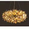 Luminária Pendente Criativa Nórdica em Aço Inoxidável com Pingente de Pétala Design Moderno Lâmpada para Sala de Estar Estrangeira Circular Luminária Decorativa para Quarto