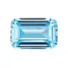 Huagang Gem Chanfrado Retangular Che Pedra Lisa Zircônia Azul Marinho Pedra Bruta Face Pedra Branca CZ Aquamarina Rasa