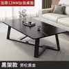 Mesa de café de imitación de losa de roca de lujo ligero para sala de estar, hogar, nuevo, cuadrada, para balcón, mesa de té para casa de alquiler, mesa de café simple para apartamento pequeño