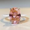 Anillo Papalacha S925 de plata esterlina para mujer, diseño de huevo de paloma rosa claro, diamante de 6 quilates, con diamantes, venta al por mayor transfronteriza en Europa y América.