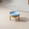 Cuenco circular de color sólido para alimentación lenta con soporte para cuenco cuenco de cerámica para gato cuenco para perro cuenco para mascotas antivuelco cuenco para alimentación lenta anticomida cuenco para lamer