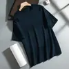 Camiseta de Manga Corta Pesada de Algodón Puro Estilo Americano 260g para Hombre, Camiseta de Manga Media Trendy de Color Sólido con Cuello Redondo para Verano, Top 100% Algodón