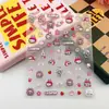 Pegatinas Populares de Uñas Rosas Labubu de Xiaohongshu con Pequeños Patrones 3D, Pegatinas Decorativas Adhesivas Impermeables para DIY