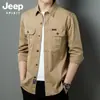 Camisa de Manga Larga con Solapa para Primavera y Otoño, Ropa de Trabajo Informal Holgada con Múltiples Bolsillos, Camisa de Talla Grande, Top Versátil de Nuevo Estilo