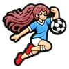 Pingentes de tamanco com tema de futebol, fivelas de sapato removíveis DIY, fivelas decorativas, acessórios de sapato de borracha macia em PVC