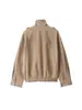 2025 Exportación Transfronteriza Spot Estilo Europeo y Americano Mujer Otoño Nueva Moda Personalizada Textura de Gamuza Chaqueta de Cuero