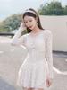 Traje de Banho Estilo Desejo Puro Feminino 2024 Novo Sensação de Alto Padrão Cobertura da Pele Emagrecimento Manga Longa Protetor Solar Traje de Banho Traje de Banho para Fontes Termais