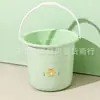 Balde Plástico Doméstico com Alça e Tampa, Conjunto de Baldes Redondos para Dormitório Estudantil, Balde de Lavanderia, Balde para Banho e Lavar Mãos