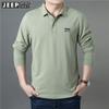 Precio Controlado Manga Larga para Hombre Primavera y Otoño Nuevo Negocios Casual Holgado Camiseta Polo Modal Top PS5023