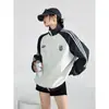 Sudadera Cardigan Deportiva Retro Trendy Americana para Hombres y Mujeres Otoño 2025 Nuevo Chaqueta Abrigo Casual Holgado Top