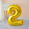 Globo digital de aluminio de 32 pulgadas para cumpleaños de bebés y niños, diseño de accesorios de apertura para escena de habitación dorada y plateada