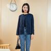 YUN Yun Top de Mujer Casual de Color Sólido Combinable para Viajeras Diseño Nicho de Hilaza de Algodón para Mujer de Manga Larga Delgada con Lazo
