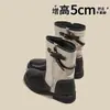 Botas de Cano Curto para Trabalho Femininas 2026 Outono/Inverno Sapatos Femininos Moda de Nicho Botas de Couro Botas de Motociclista Fivela Botas Martin