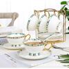 Juego de Té de Porcelana de Hueso Estilo Europeo de Nicho de Gama Alta Práctico Taza y Platillo para Café Pintados a Mano con Oro Taza de Té de la Tarde Inglesa con Cuchara