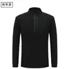Moletom de Lã com Gola Alta para Outono/Inverno Camiseta de Manga Longa Cor Sólida de Alta Qualidade Camisa Básica Casual para Esportes ao Ar Livre