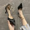 Sapatos Retrô para Socialites Femininas, Salto Alto Baixo de Verão, 2023, Não Cansativos, Sapatilhas Versáteis, Couro Macio, Elegantes, Bico Fino, Pés Frescos