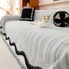 Manta Rayada de Chenilla para Sofá Estilo Simple Cobertura Completa Funda para Sofá Lavable a Máquina Suministro Exclusivo Transfronterizo